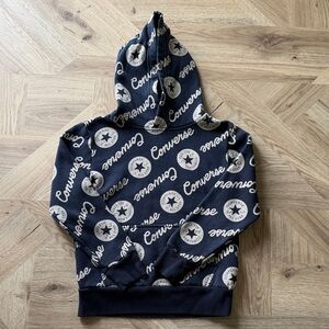 Converse Navy and Beige Logo Hoodie